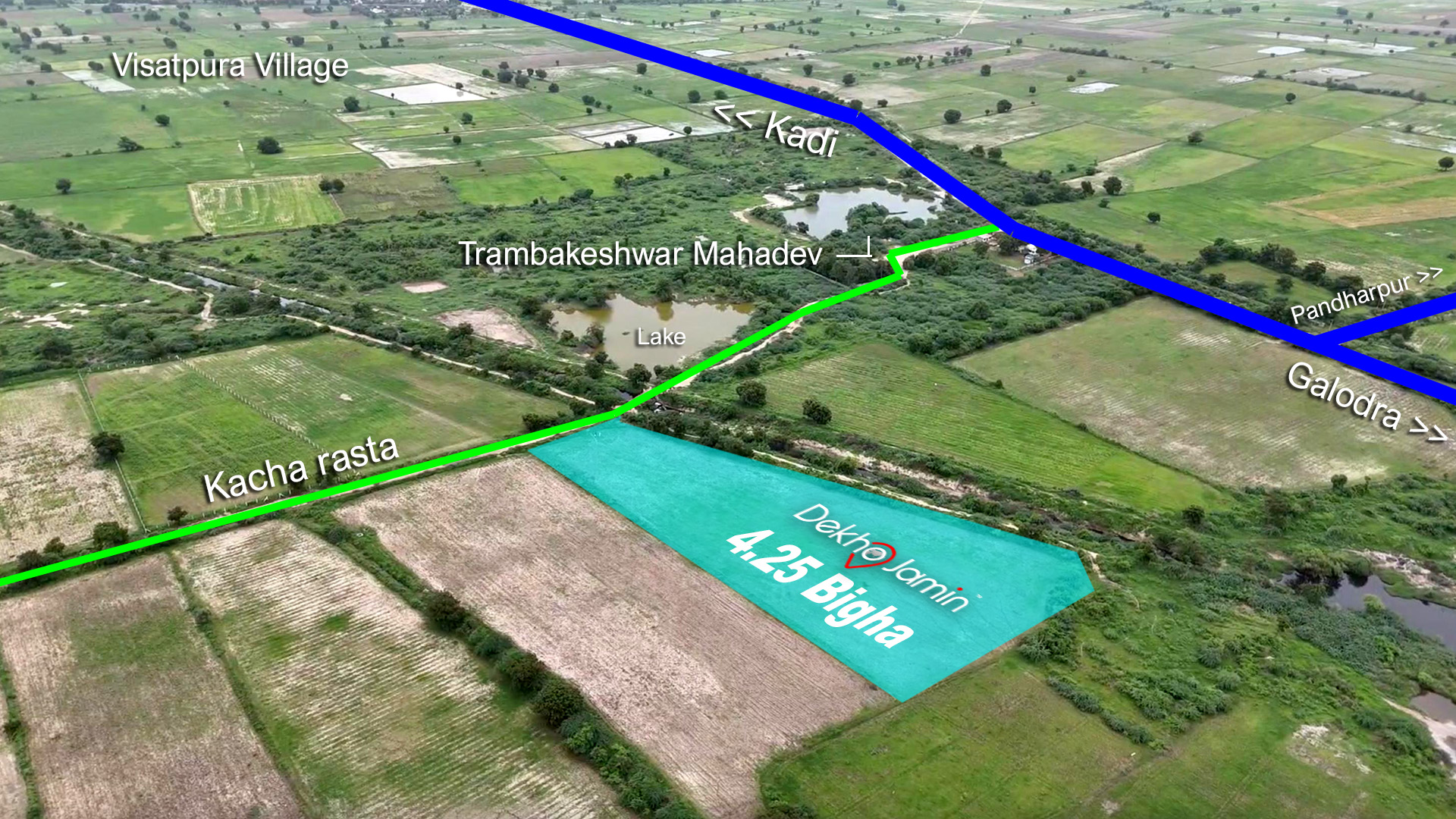 4.25 Bigha Agriculture Land for Sale in Visatpura, Kadi