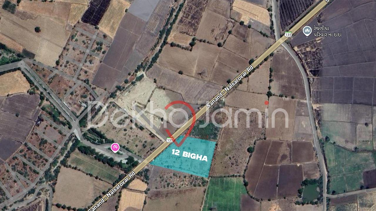 12 Vigha NA Land For Sell In Sanand - Nalsarovar