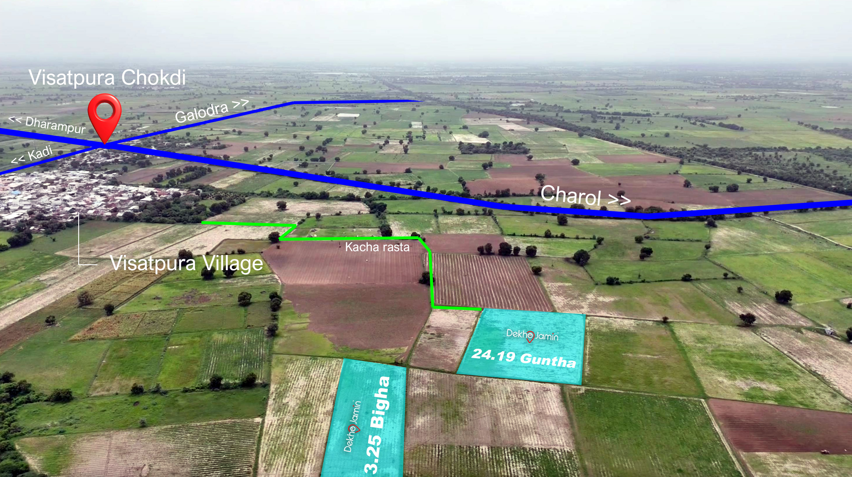 24.19 Guntha Agricultural Land for Sale in Visatpura, Kadi
