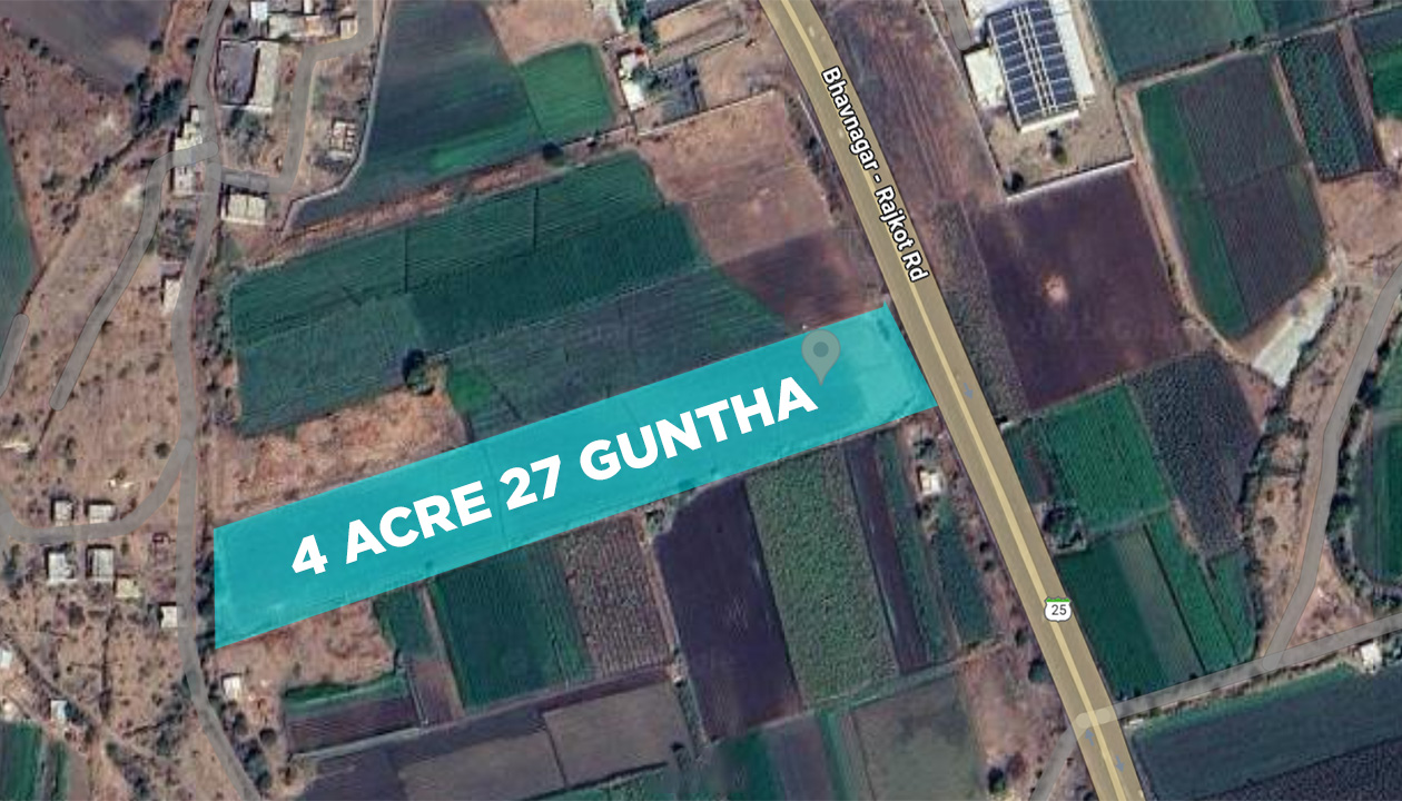4.7 Acre Agriculture Land Sale Lakhapar Rajkot Bhavnagar Highway touch